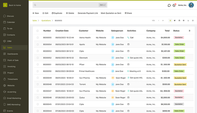ERP Dashboard Design